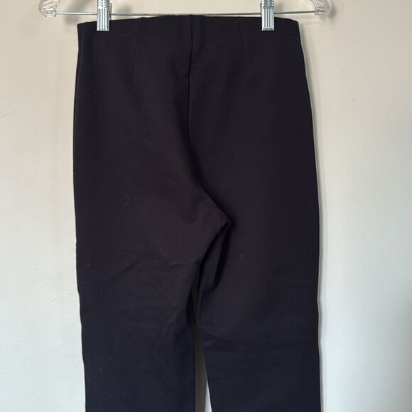 MNG Black Straightโ Leg Trousers Small High Waist Slit Hem Work Pants - Picture 5 of 8